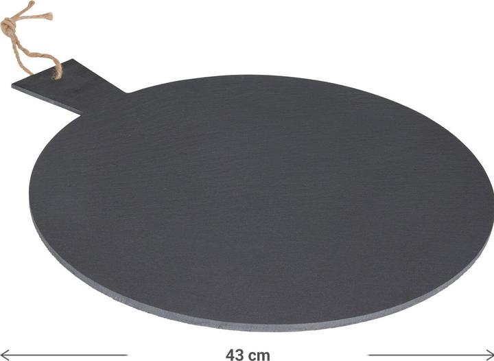 Produktbild Excellent Houseware 4er-Set Serviertablett, Schieferplatte, rund mit Griff, Ø 35 cm