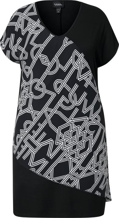 Immagine prodotto Ulla Popken Abito di jersey con mantella di chiffon, scollo a V e mezze maniche (50, 52)