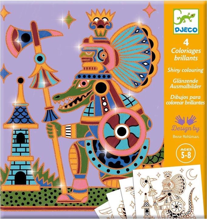 Actual product image Djeco Shiny colouring pictures animal fighters