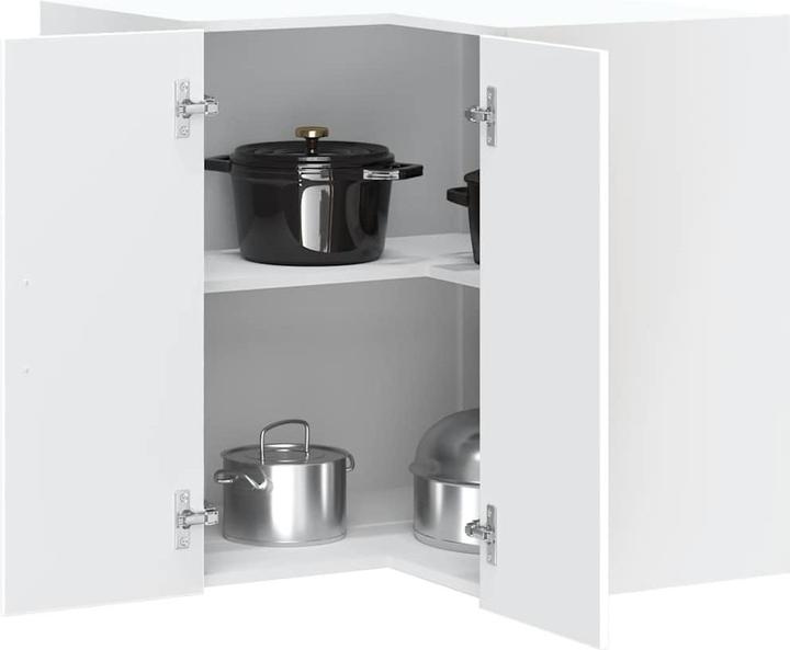 Image du produit VidaXL Armoire d'angle de cuisine Kalmar Blanc Matériau dérivé du bois (57 x 57 x 60 cm)