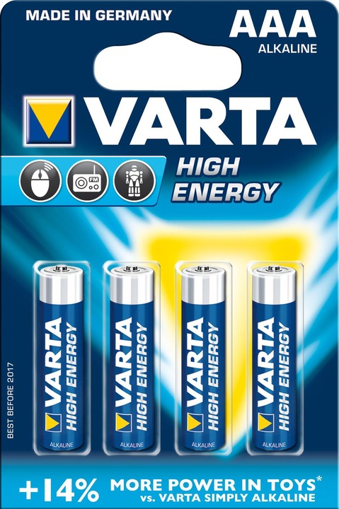 Productafbeelding Varta Vermogen met lange levensduur (4 Pcs., AAA, 1240 mAh)
