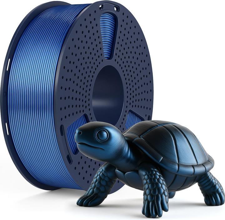 Actual product image Inkolor 3D Filament Silk PLA+ Bicolor Schwarz Blau (PLA+, 1.75 mm, Multicoloured)