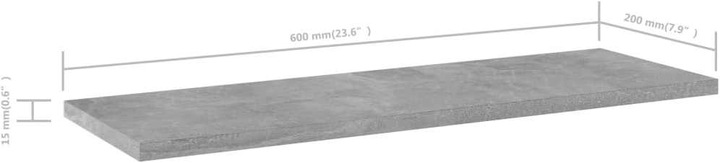 Actual product image VidaXL wall rack (60 x 20 x 1.5 cm)
