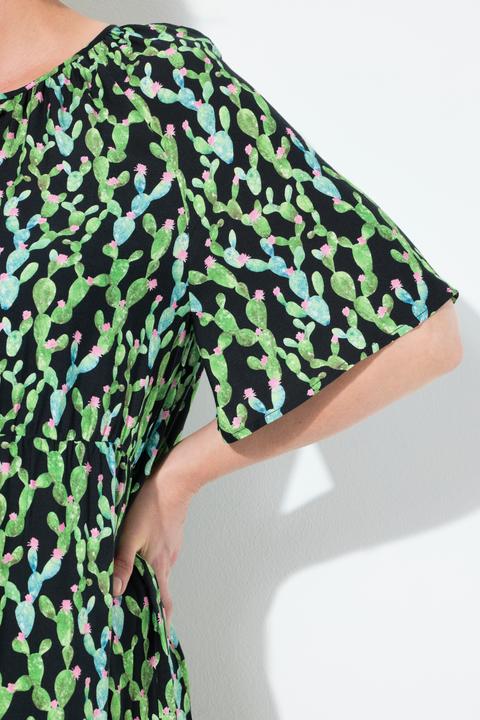 Produktbild Ulla Popken Midikleid, A-Linie, Tunika-Ausschnitt, Halbarm (50, 52)
