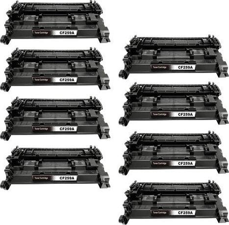 Actual product image Hermex Compatible HP 59A CF259A Toner Black (with Chip) Set of 8 (FC)