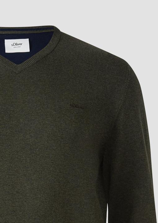 Produktbild S.Oliver Strickpullover Strickpullover mit Logo-Stickerei (4XL)