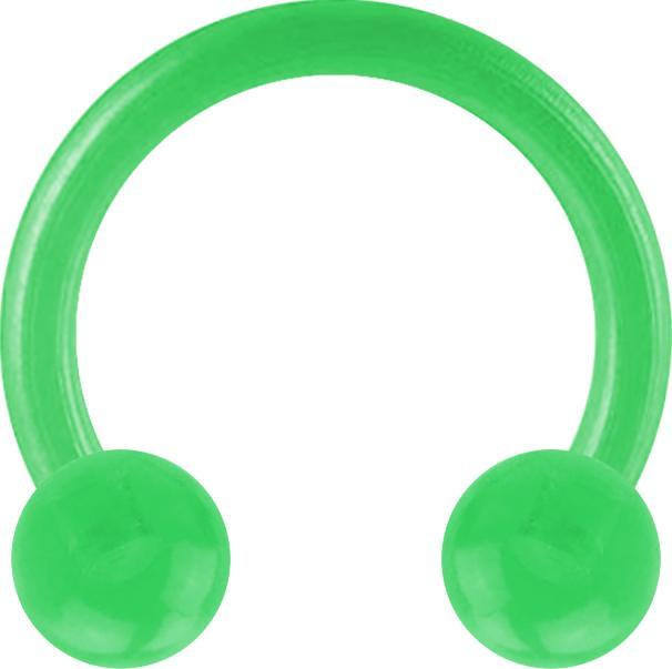 Immagine prodotto Star Piercing Micro Circular Barbell verde trasparente con due palline (senza ottone, Materiale sintetico)