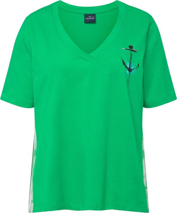 Produktbild Laurasøn T-Shirt, A-Line, seitliches Karo, V-Ausschnitt, Halbarm (M)