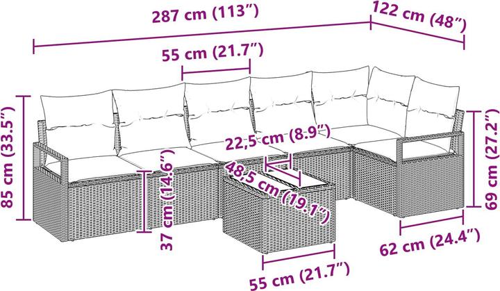 Produktbild vidaXL Modulares Sofa