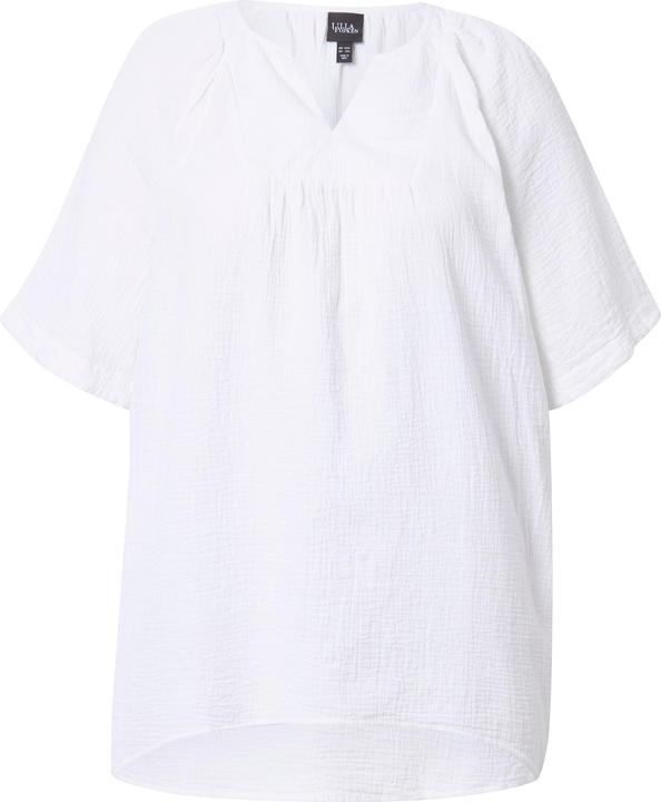 Immagine prodotto Ulla Popken Blusa dal taglio svasato in mussola con scollo a tunica e mezze maniche (46, 48)