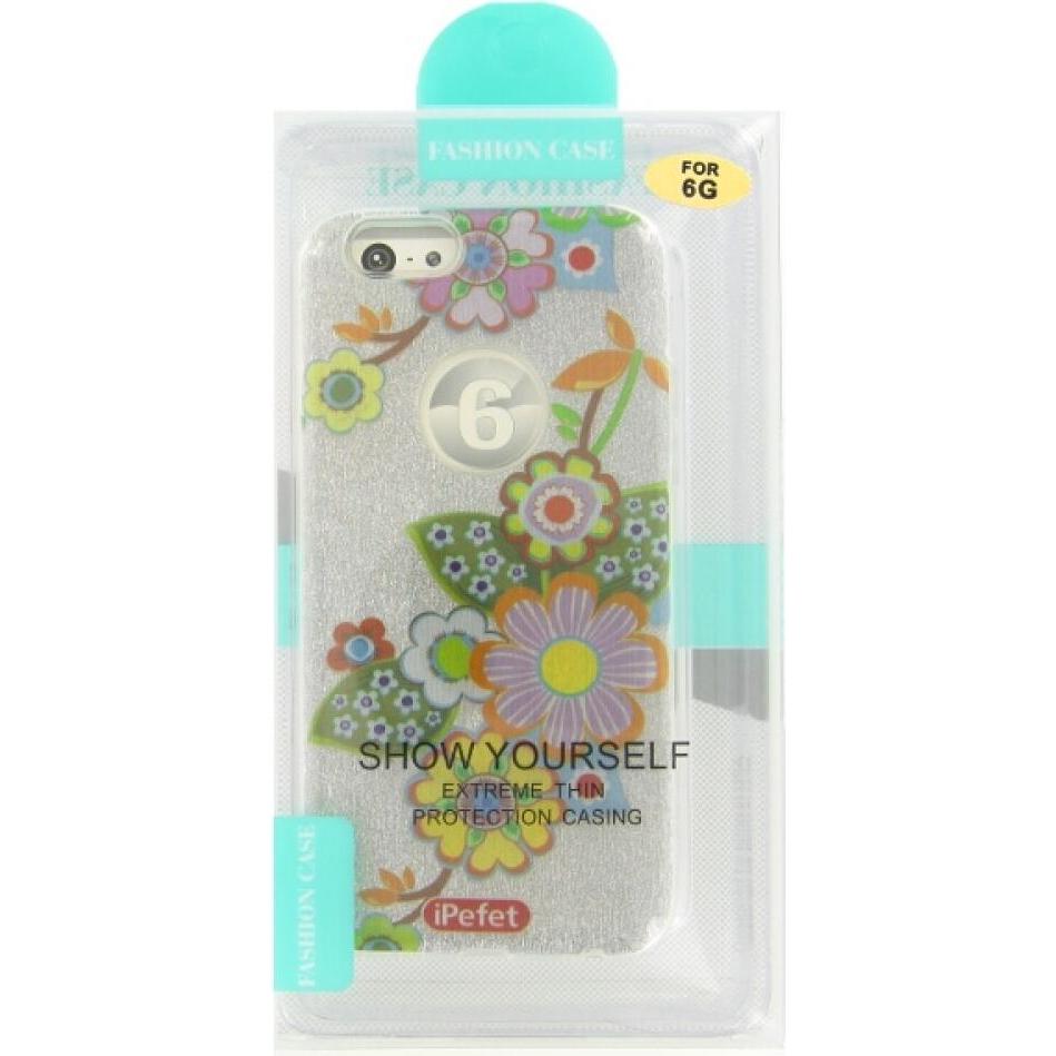Thumbnail - OEM Silikonhülle iPhone 6 mit Glitzer-Blumenmuster (Apple iPhone 6), Smartphone Hülle