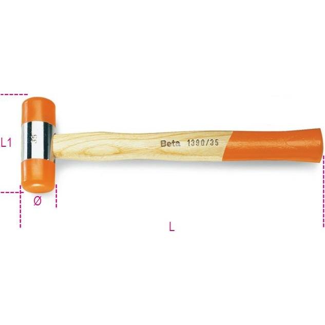 Beta Tools, Martello, Beta įrankiai MÅ OTEK MONTAÅ" OWY Z OBUCHAMI Z TWORZYWA SZTUCZNEGO 45MM (700 g)