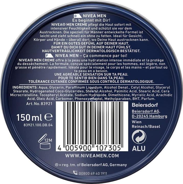 Produktbild NIVEA MEN MEN Creme (150 ml, 24h Creme)