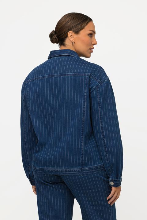 Produktbild Ulla Popken Jeansjacke, Nadelstreifen, Hemdkragen, Reissverschluss (46, 48)