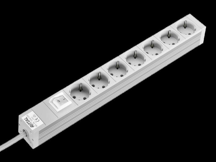 Actual product image Rittal power strip with switch (7 x, CEE 7/3, 2 m)