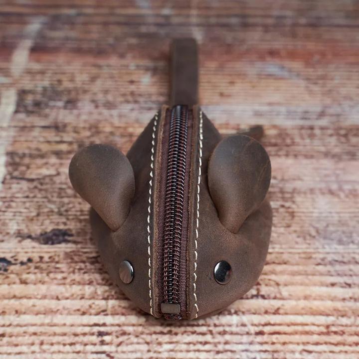 Actual product image Only-Bags.Store Vintage Mini Mini Coin Wallet Genuine Leather Small Wallet Mouse Storage Bag