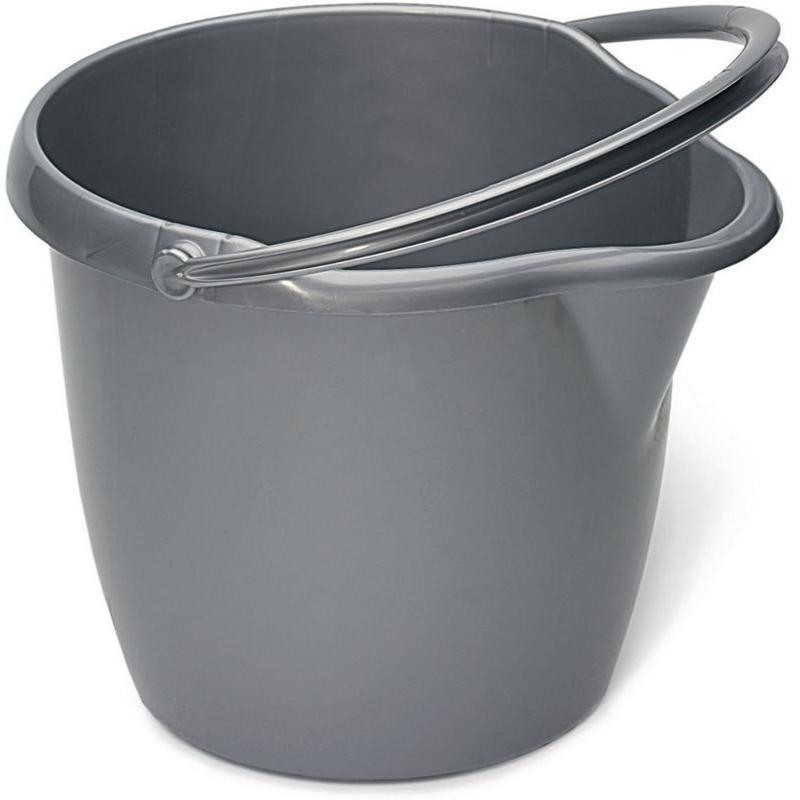 Nölle Kunststoff-Eimer 12 l, Reinigungsutensil, Silber