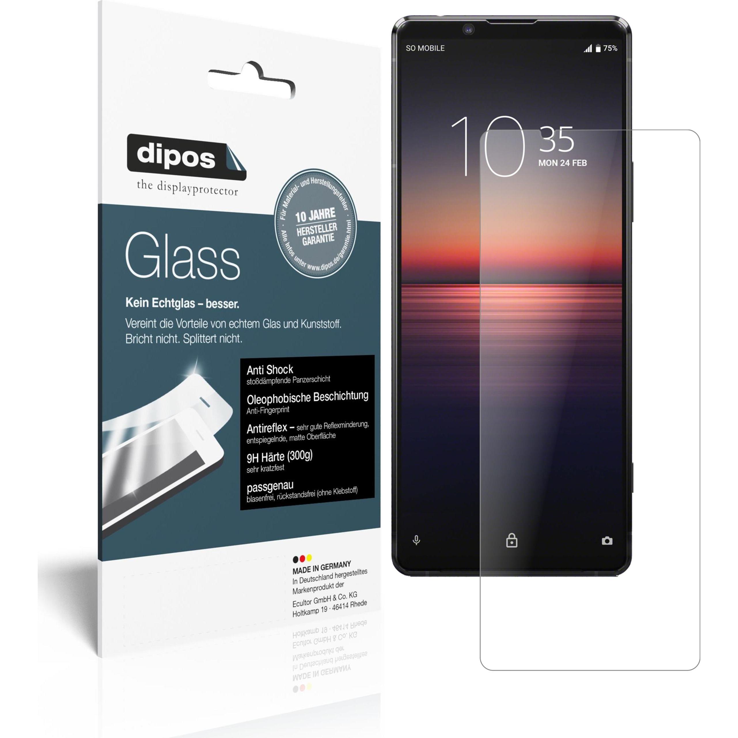 Dipos Displayschutz Anti-Shock (2 Stück, Sony Xperia 1 II), Smartphone Schutzfolie, Transparent