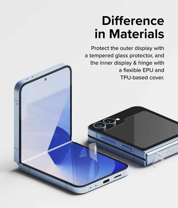 Actual product image Ringke Screen Protector for Galaxy Z Flip 6 3-in-1 PROTECTOR Dual Easy Film 2P + Cover Display 2P + Hinge D (1 Piece, Samsung Galaxy Z Flip6)