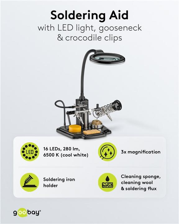 Productafbeelding Goobay Soldeerhulp met LED licht (Ondersteuning/Hand)