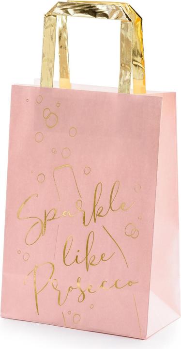 Produktbild Partydeco Geschenktasche Prosecco 18 x 26 x 10 cm, 6 Stück, Rosa (Geschenktüte, 6 x)