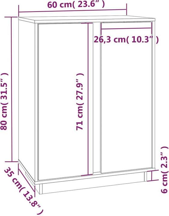 Produktbild vidaXL Sideboard (60 x 35 x 80 cm)