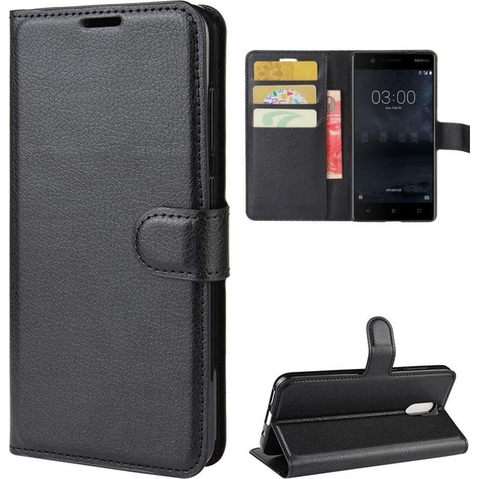 Thumbnail - Screenguard Nokia 3 Leather Guard Lederhülle (Nokia 3), Smartphone Hülle, Schwarz