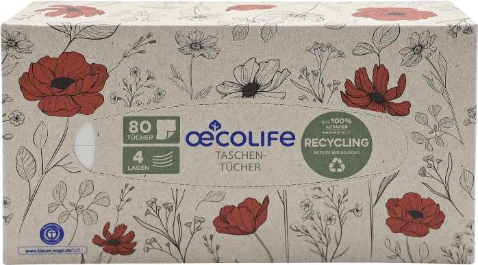 Produktbild Oecolife Taschentücherbox 4-lagig weiss, 1 St.