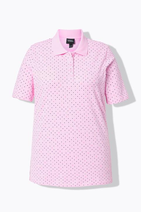 Ulla Popken Poloshirt, Punkte, Polokragen, Halbarm, Pima Cotton (58, 60)