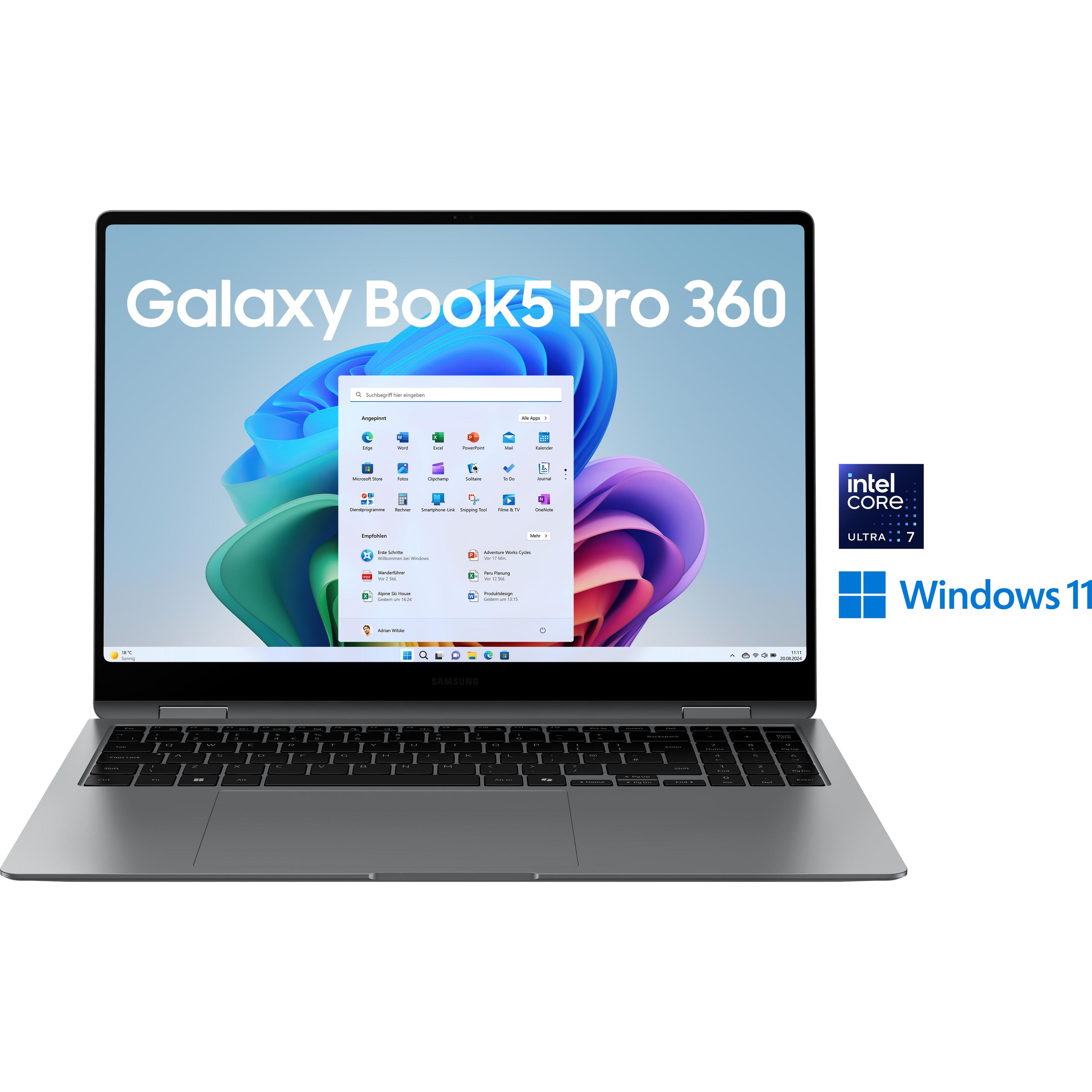 Thumbnail - Samsung Galaxy Book5 Pro 360 (16", Intel Core Ultra 7 258V, 32 GB, 1000 GB, DE), Notebook, Grau