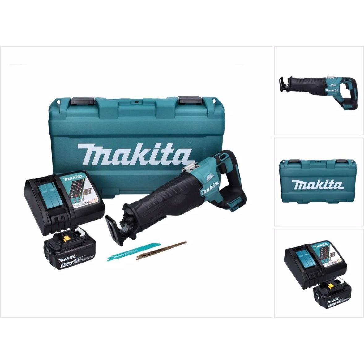 Thumbnail - Makita, Säbelsäge, DJR 187 RF1K Akku Reciprosäge 18 V Brushless + 1x Akku 3,0 Ah + Ladegerät + Koffer