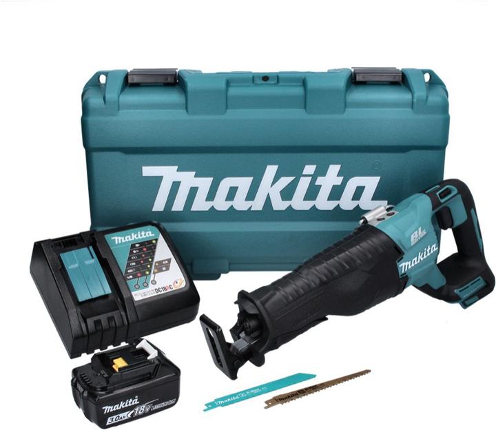 Actual product image Makita DJR 187 RF1K Battery Reciprocating Saw 18 V Brushless + 1x Battery 3.0 Ah + Charger + Case