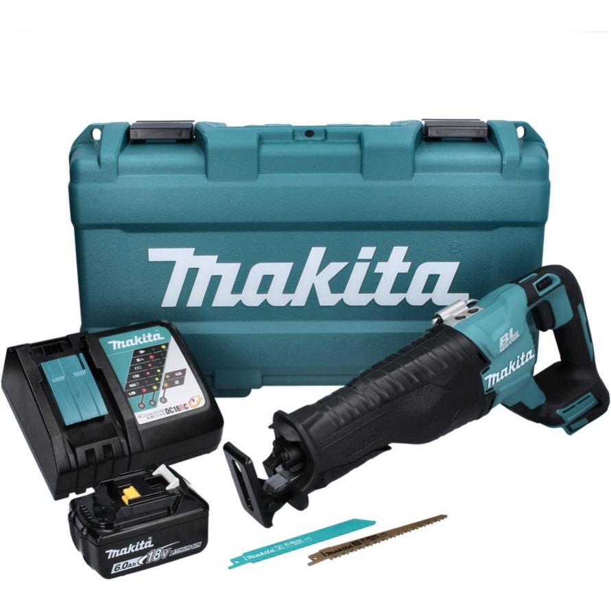 Thumbnail - Makita, Säbelsäge, DJR 187 RG1K Akku Reciprosäge 18 V Brushless + 1x Akku 6,0 Ah + Ladegerät + Koffer