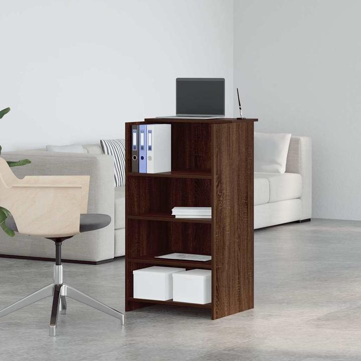 Actual product image vidaXL Reception counter brown oak look 55x50x103.5 cm wood-based material
