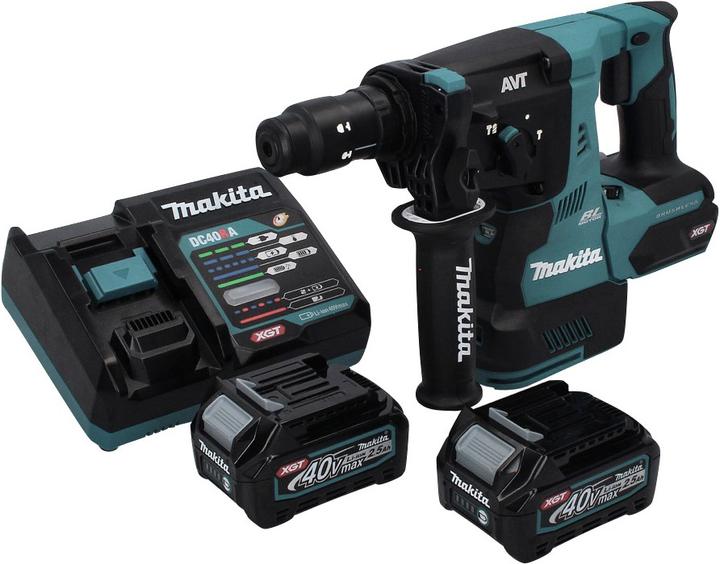 Actual product image Makita HR 004 GD2 Battery combi hammer 40 V max. 2.8 J SDS plus XGT Brushless + 2x battery 2.5 Ah + charger (Rechargeable battery operated)