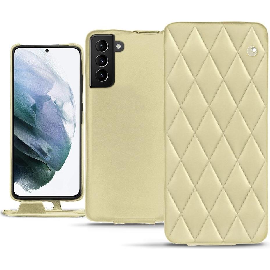Noreve Lederschutzhülle vertikal (Samsung Galaxy S21+), Smartphone Hülle, Beige