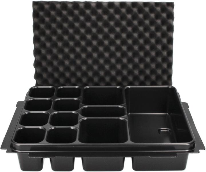Actual product image Makita Makpac 1 + universal insert insert with 12 trays ( P-83674 ) for small parts