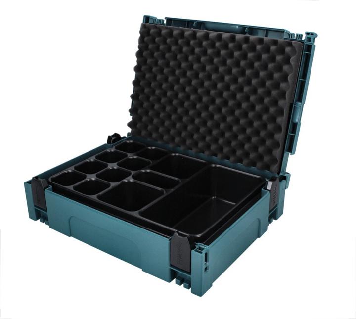 Actual product image Makita Makpac 1 + universal insert insert with 12 trays ( P-83674 ) for small parts