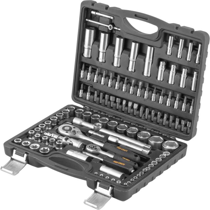 Immagine prodotto Procraft WS-108 Steckschlüssel Set 108 tlg. 1/4" / 1/2" Ratsche / Schlüssel / Stecknuss / Bits +