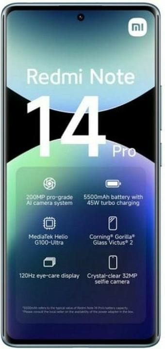 Produktbild Xiaomi Redmi Note 14 Pro (256 GB, Ocean Blue, 6.67", Hybrid Dual SIM, 4G)