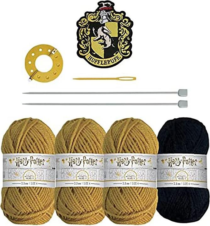 Actual product image Thumbs Up Harry Potter Knitting Set for Hufflepuff Hat
