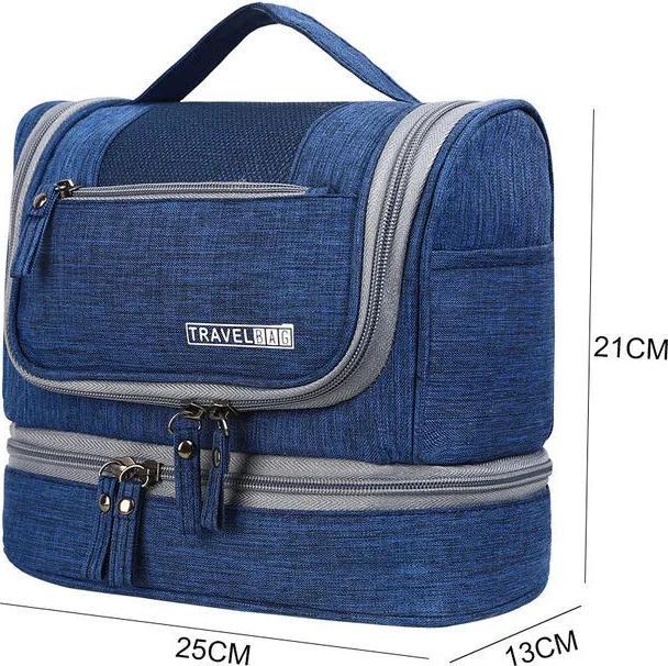 Produktbild Only-Bags.Store Necessaries Hanging Make Up Bag Travel Organizer Kosmetiktaschen Wash Toiletry Bag, blau