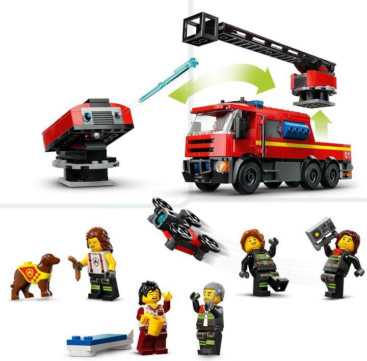 Image du produit LEGO 60414 Caserne de pompiers avec véhicule à échelle pivotante (60414, LEGO City)