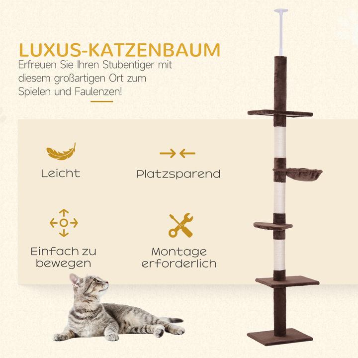 Actual product image PawHut Cat tree height adjustable (260 cm, Brown)