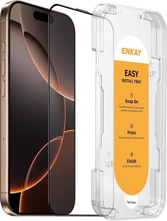Actual product image Enkay Easy Glass armoured glass screen protector (1 pcs., Apple iPhone 16 Pro Max)
