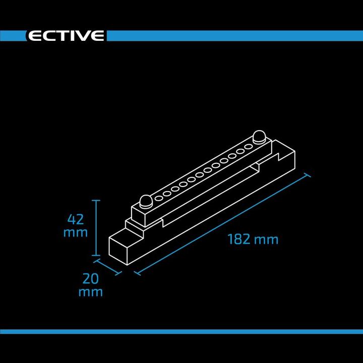 Produktbild Ective Stromverteilerschiene mit Unterleiste 12-fach 150A DC/AC