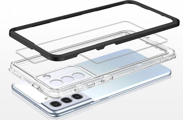 Actual product image Hurtel Clear 3in1 Case for Samsung Galaxy S21 + 5G (S21 Plus 5G) Frame Gel Cover Black (Samsung Galaxy S21+ 5G)