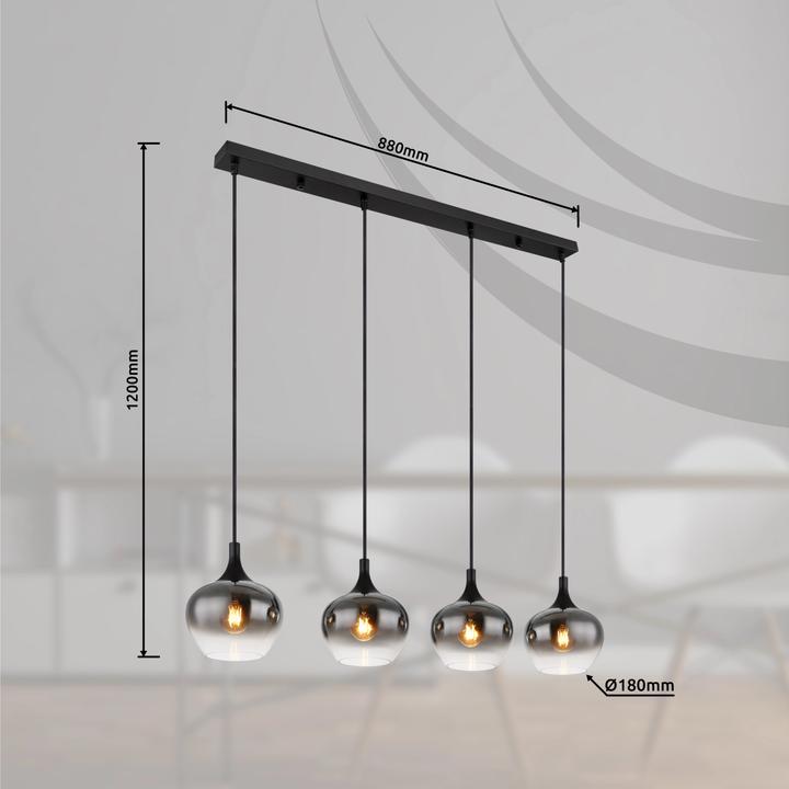 Produktbild Globo Hängeleuchte Maxy schwarz matt 4xE27 (E27)