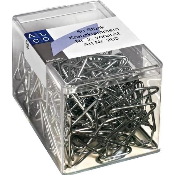 Alco, Büroklammer, Kreuzklammer Grösse 2 32x45mm VE=50 Stück (50 x)