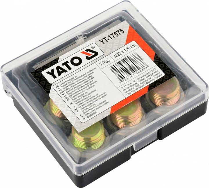 Actual product image Toya Yato professional repair kit for oil drain thread, M13 M15 M17 M20 M22, 1.5 mm solid tap a